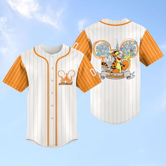 Personalized Tigger Baseball Jersey, Winnie The Pooh Jersey Shirt