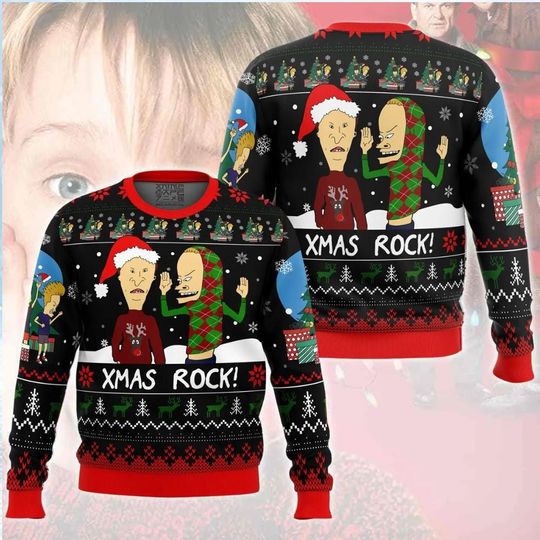 Home Alone Ugly Christmas Sweater, Xmas Rock Beavis and Butthead Sweatshirt, Ya Filthy Animal Shirt, Home Alone Kevin Shirt, Xmas Gift