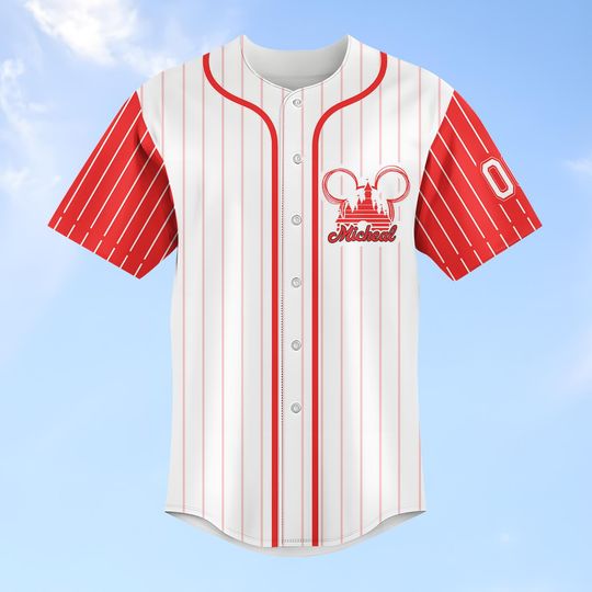 Personalized Mickey Mouse Baseball Jersey, Custom Disney Park Shirt