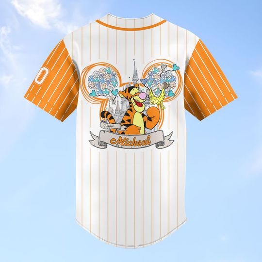 Personalized Tigger Baseball Jersey, Winnie The Pooh Jersey Shirt