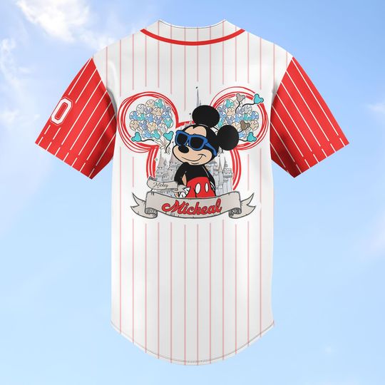 Personalized Mickey Mouse Baseball Jersey, Custom Disney Park Shirt