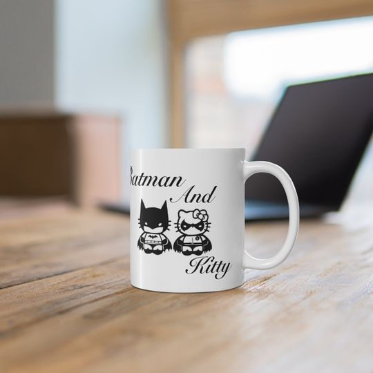 His and Hers Batman And Hello Kitty Mug