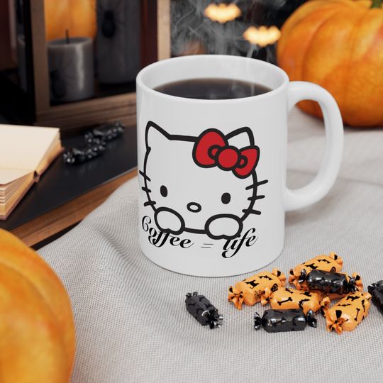 Coffee Equals Life Hello Kitty Ceramic Coffee Mug