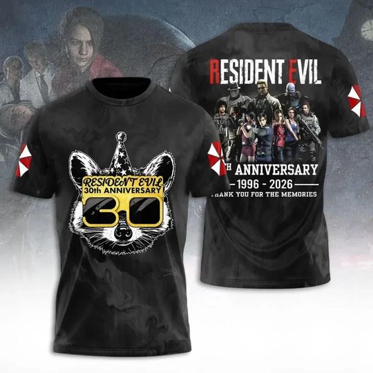 Resident Evil 30th Anniversary 3D Shirt, Raccoon City Shirt, Resident Evil Shirt, Welcome To Raccoon City Shirt, Leon Kennedy Shirt