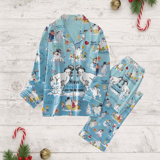 Christmas Frosty The Snowman Pajamas Set, Frosty And Friends Pajamas Set, Snowman Winter Holiday Pajamas, Xmas Character Movies Shirt
