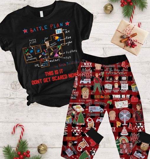 Home Alone Pajamas, Home Alone Movie Shirt, Kevin Mccallister Holiday Pajamas, Christmas Movie Pajamas, Home Alone Christmas Gift
