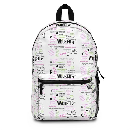 Wicked the Musical Inspired sayings Pink Backpack