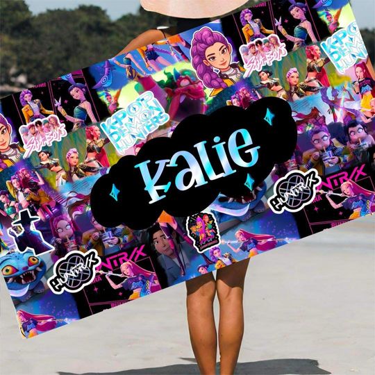 Personalized Ultra Soft Demon Hunter Beach and Bath Towel