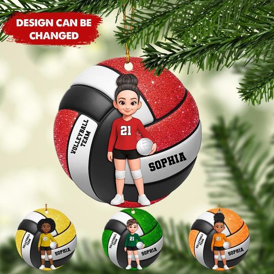 Custom Volleyball Player Ornament: Personalized Acrylic Team Gift
