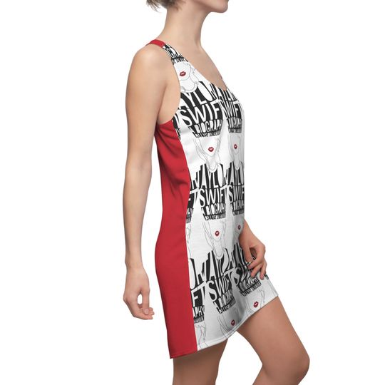 Taylor's Red Lip Silhouette Women's Racerback Dress