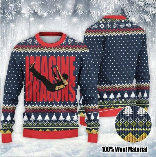 Imagine Dragons Ugly Christmas Sweater - Funny Wool Sweater