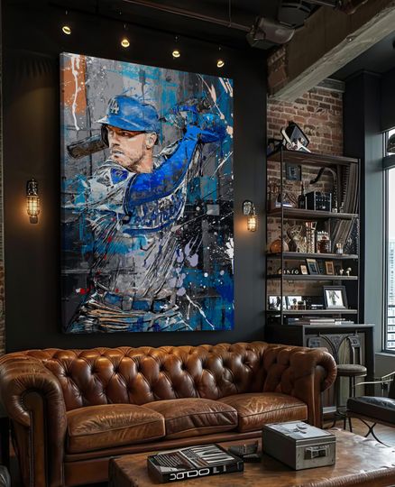 Freddie Freeman Poster Los Angeles Dodgers Print Baseball Wall Art Print Home Decor