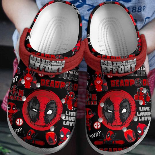 Deadpool Shoes, Superhero Movie Sandals, Marvel Comic Men Shoes, Deadpool Closed Hand Heart Slippers, Summer Shoes