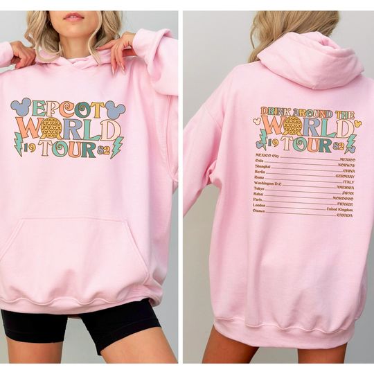 Two-Sided Retro Epcot World Tour Sweatshirt, Mickey And Friends