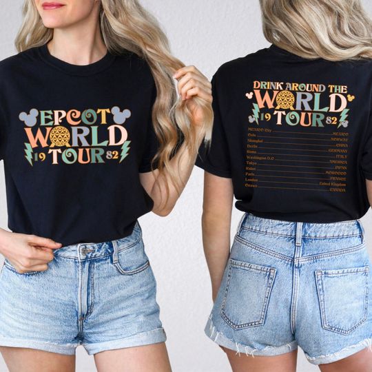 Two-Sided Retro Epcot World Tour Sweatshirt, Mickey And Friends