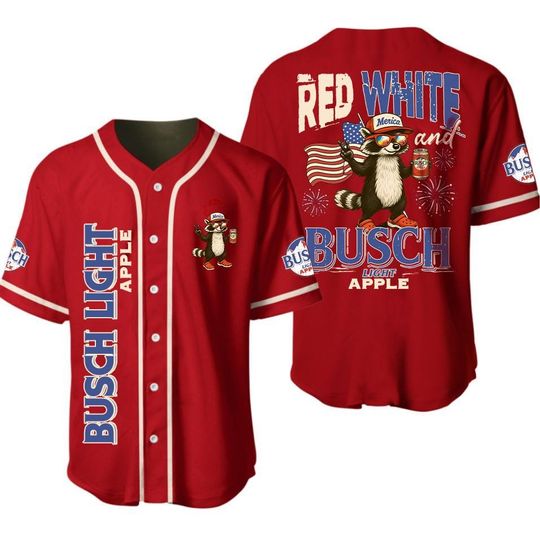 Apple Mix Racoon Baseball Jersey - Funny Baseball Jersey - Unisex Short Sleeve, Custom Design, Available in Various Colors