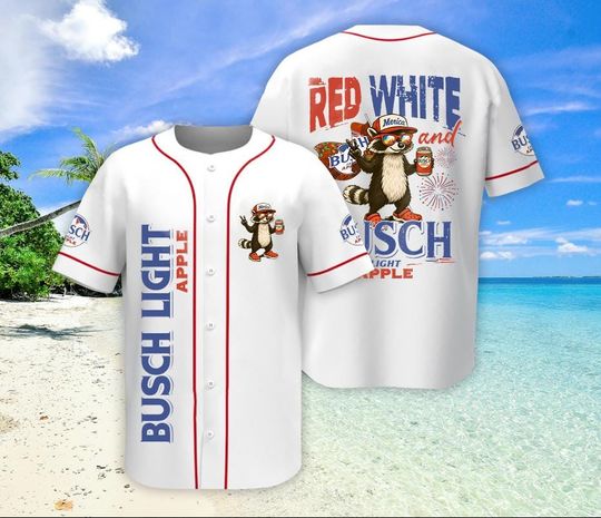Apple Mix Racoon Baseball Jersey - Funny Baseball Jersey - Unisex Short Sleeve, Custom Design, Available in Various Colors