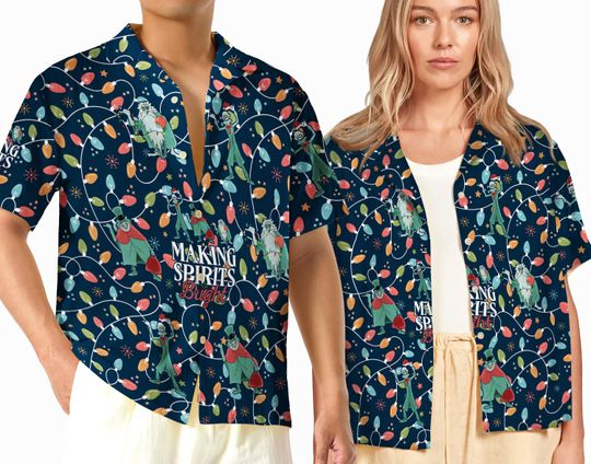 Christmas Lights Disney Hawaiian Shirt, Haunted Mansion Shirt