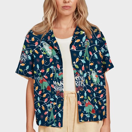 Christmas Lights Disney Hawaiian Shirt, Haunted Mansion Shirt