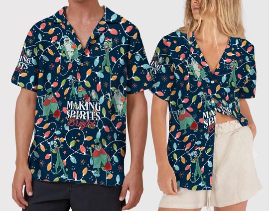Christmas Lights Disney Hawaiian Shirt, Haunted Mansion Shirt