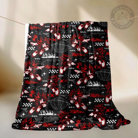 Shadow the Hedgehog Fleece Blanket - Video Game Gift