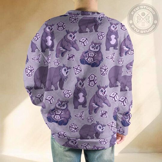 Owlbear Dice Hoodie - Fantasy Game Dungeon Master 3D