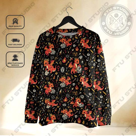 Dragon Dice Hoodie: Fantasy Gaming Sweatshirt, Dungeon Master Gift