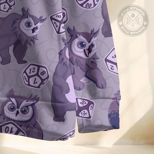 Owlbear Dice Hoodie - Fantasy Game Dungeon Master 3D