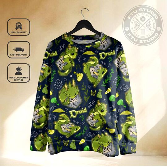 Dragon Druid Hoodie: Dungeon Master Gaming Sweatshirt