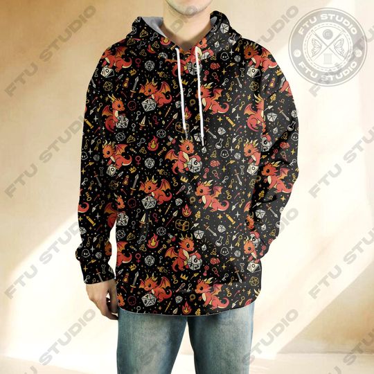 Dragon Dice Hoodie: Fantasy Gaming Sweatshirt, Dungeon Master Gift