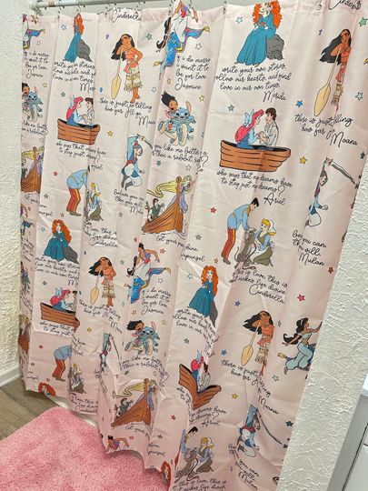 Princess Character Shower Curtain: Magical Bathroom Decor