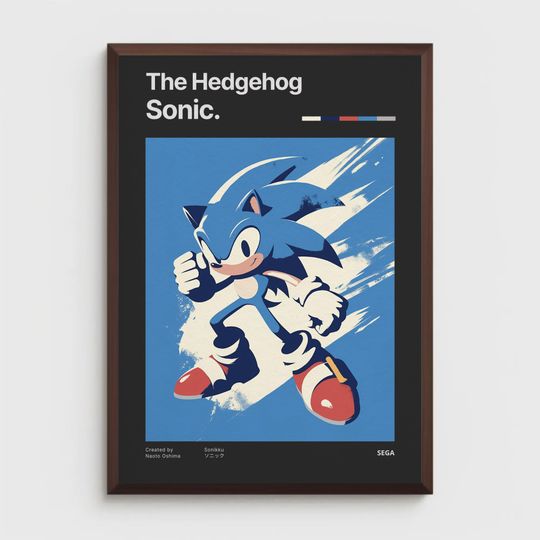 Sonic poster retrogaming, Sonic running, Sonic poster, Super smash bros