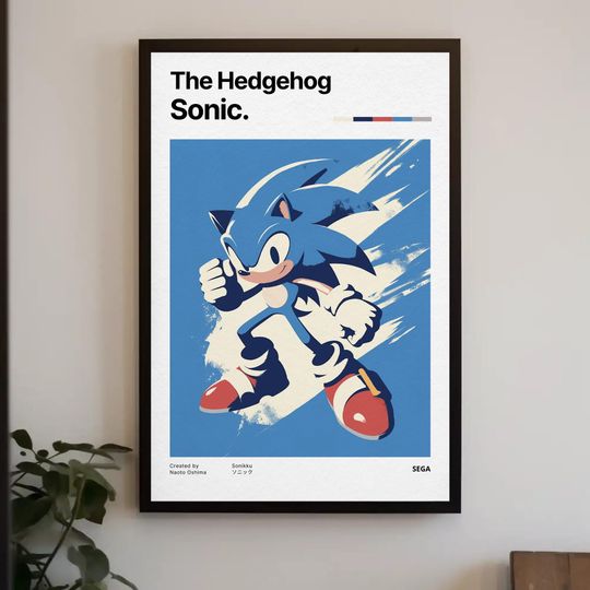 Sonic poster retrogaming, Sonic running, Sonic poster, Super smash bros