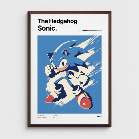 Sonic poster retrogaming, Sonic running, Sonic poster, Super smash bros