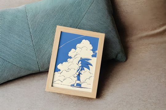 Sonic poster retrogaming, Sonic running, Sonic poster, Super smash bros, Sonic art print