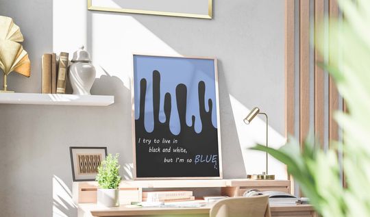 Billie Eilish Digital Art Poster "BLUE" - Striking