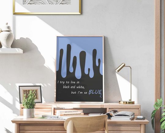 Billie Eilish Digital Art Poster "BLUE" - Striking