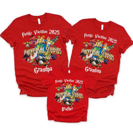 Universal Studios Family Vacation 2025 Matching Cotton Tee