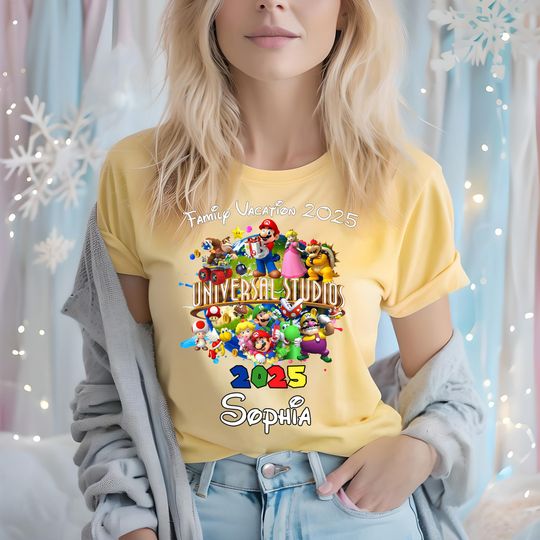 Custom Super Mario Family Vacation Shirts: Universal Studios 2025