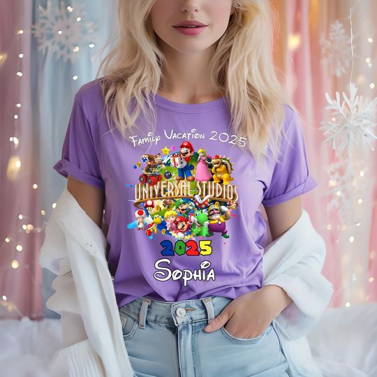 Custom Super Mario Family Vacation Shirts: Universal Studios 2025