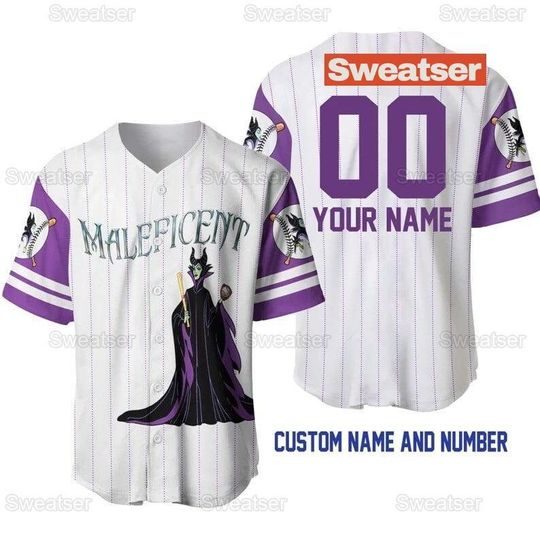 Custom Maleficent Baseball Jersey Shirt, Disneyland Jersey