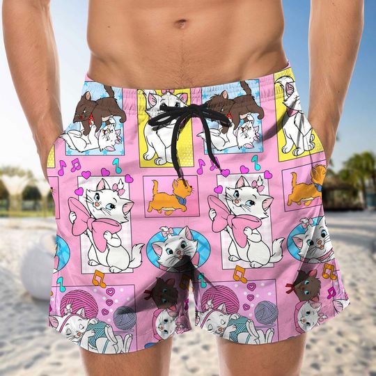 Disney Marie Button Shirt, Disney The Aristocats Summer Short, Marie Cat Lady Hawaiian Shirt, Birthday Gift Apparel For Kids, Animal Kingdom