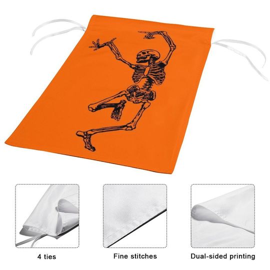 Dancing Skeleton Halloween Garden Flag - Spooky Fall Yard Decor