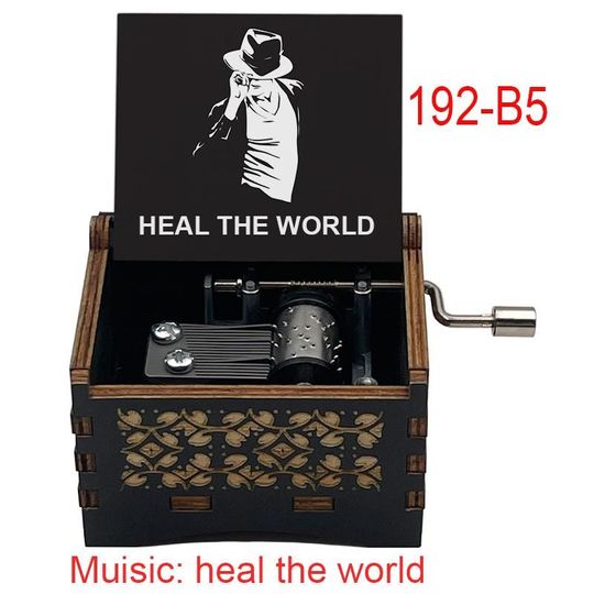 Michael Jackson Music Box: "Heal the World" Birch Wood Keepsake