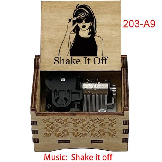 Shake it Off Music Box: Birch Wood, 18-Note Movement