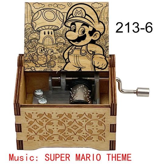 Super Mario Music Box: Nostalgic 18-Note Wood Gift