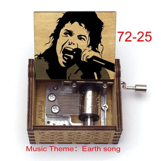 Michael Jackson Earth Music Box: Custom Engraved Birch Plywood
