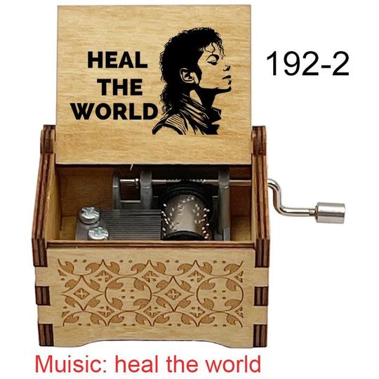 Michael Jackson Music Box: "Heal the World" Birch Wood Keepsake