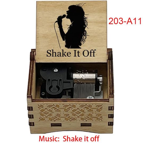Shake it Off Music Box: Birch Wood, 18-Note Movement