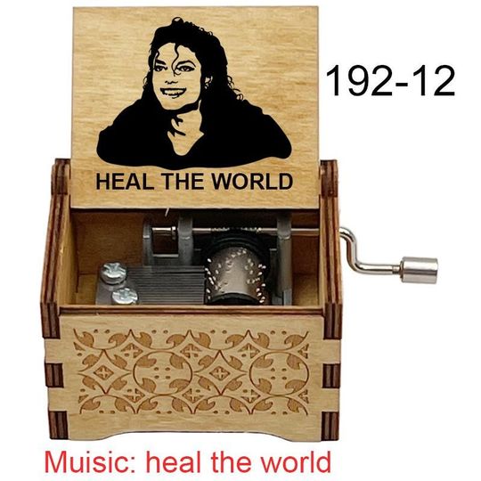 Michael Jackson Music Box: "Heal the World" Birch Wood Keepsake